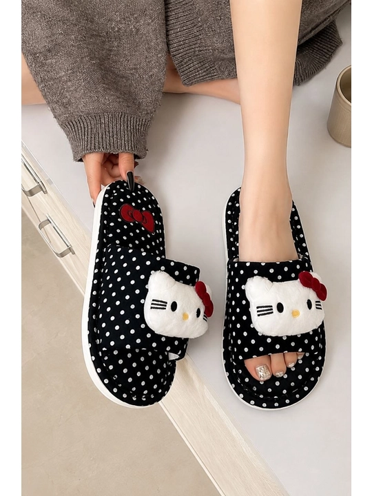 Ayol qizlar uy shippaklari, yumshoq va sirpanmaydigan shippak, Hello kitty tapochkalari