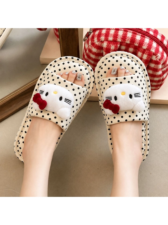 Ayol qizlar uy shippaklari, yumshoq va sirpanmaydigan shippak, Hello kitty tapochkalari