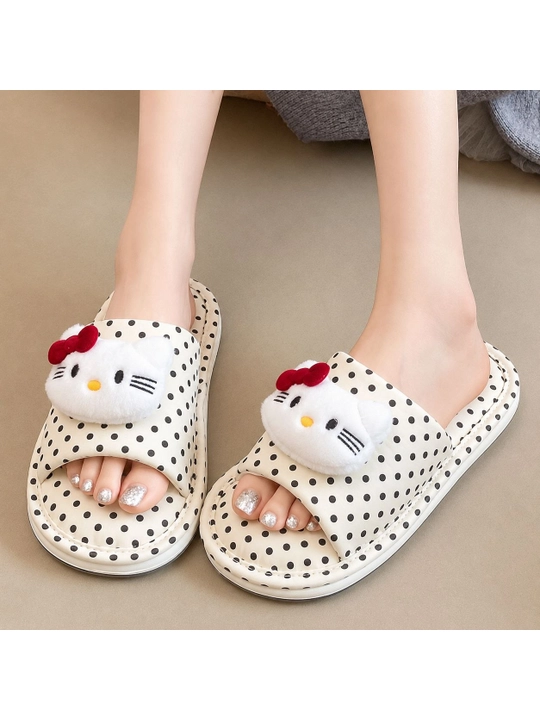 Ayol qizlar uy shippaklari, yumshoq va sirpanmaydigan shippak, Hello kitty tapochkalari