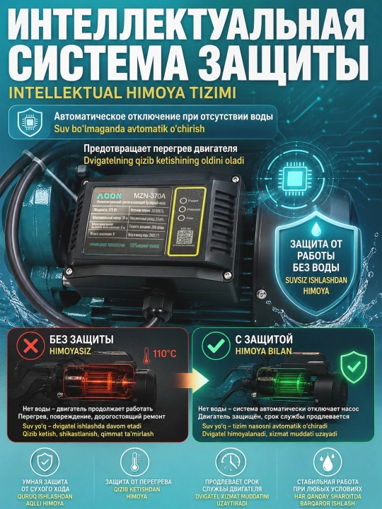 Avtomatik suv nasosi, MOON MZN-370А, 100%MIS Obvodka