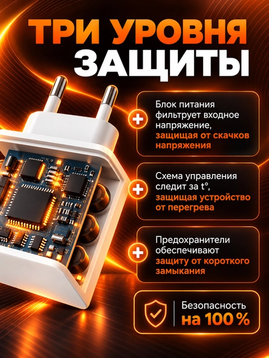 Быстрое зарядное устройство 67W с USB кабелем Type-C для смартфонов