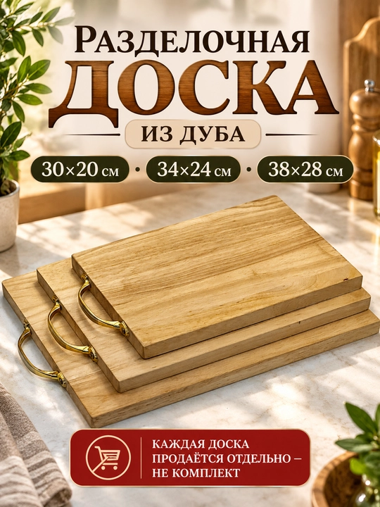 Eman yog‘ochidan kesish va servirovka taxtasi, dumaloq va to‘rtburchak