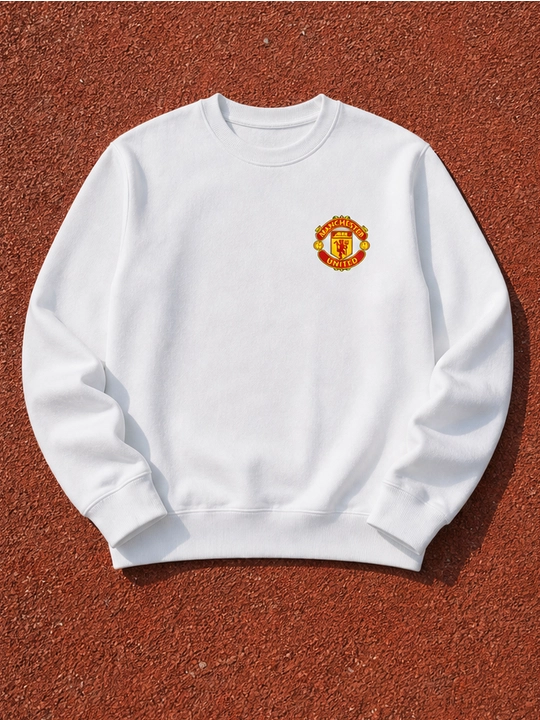 Мужской хлопковый свитшот оверсайз с принтом футбольной эмблемы, спортивный стиль
