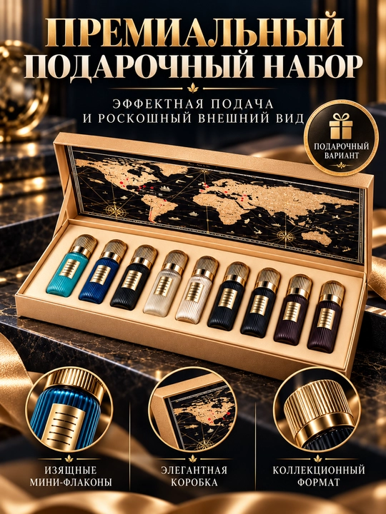 Подарочный набор мини-парфюмов IBRAQ Tobacco Collection, 9 ароматов - 
