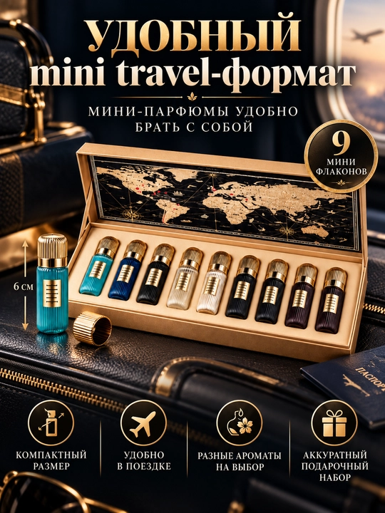 Подарочный набор мини-парфюмов IBRAQ Tobacco Collection, 9 ароматов