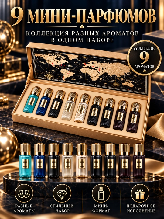 Подарочный набор мини-парфюмов IBRAQ Tobacco Collection, 9 ароматов