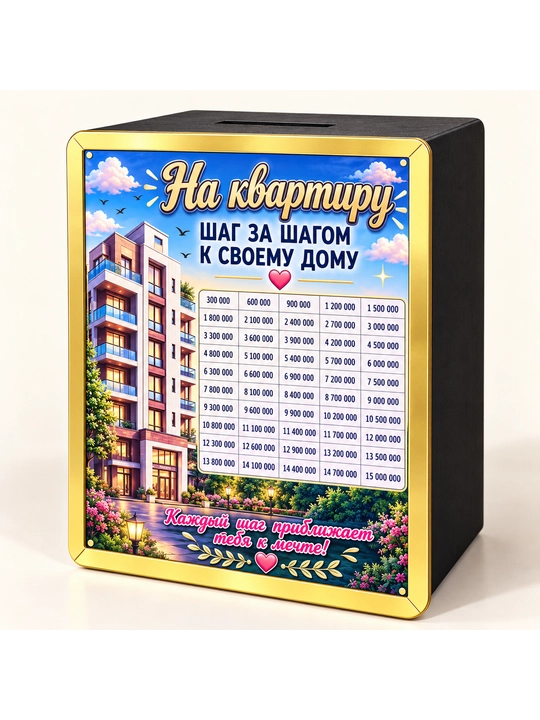 Копилка из фанеры для денег и монет — Мечтай Копи Достигай - 
