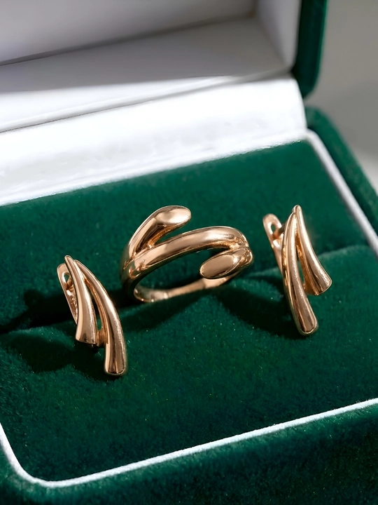 Xuping Stainless Steel Taqinchoqlar to‘plami: ziraklar va uzukdan iborat sovg‘a qutisida - 