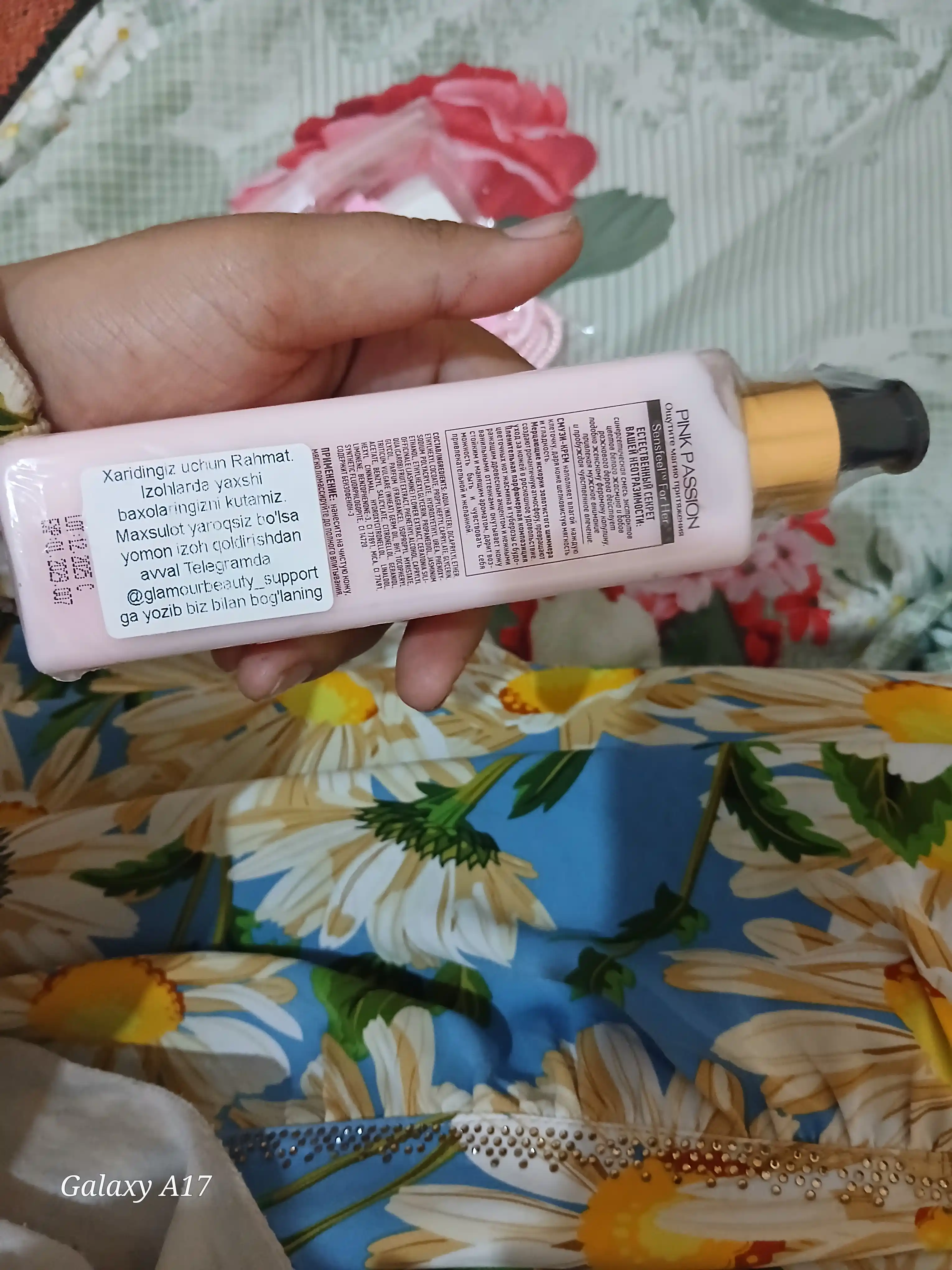 Pink Passion tana uchun kram parfyumeriyali krem, namlantiruvchi va yumshatuvchi, 190 ml