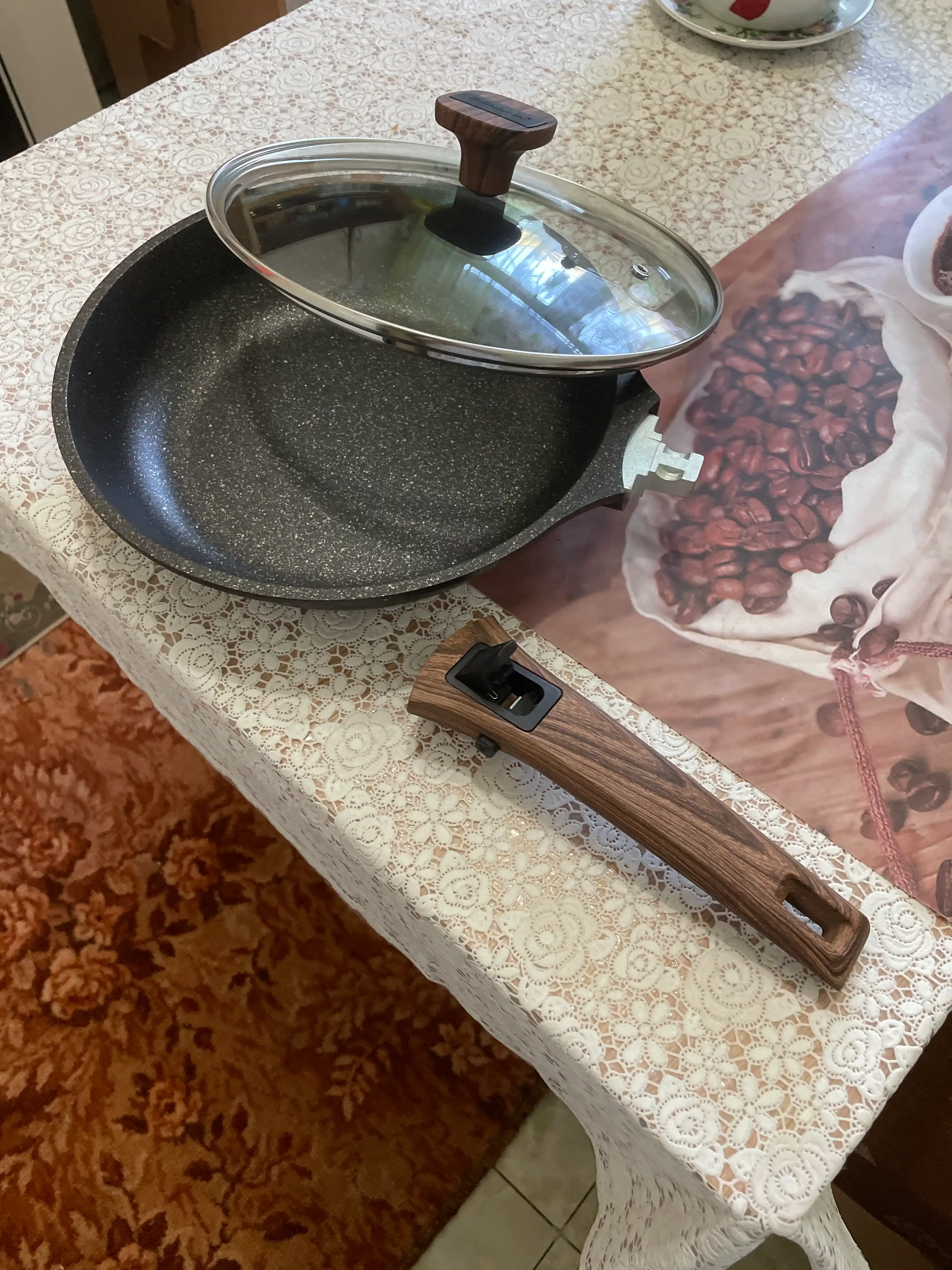 Tova VICALINA, olinadigan tutqich va shisha qopqoq bilan, Granit VL-4324