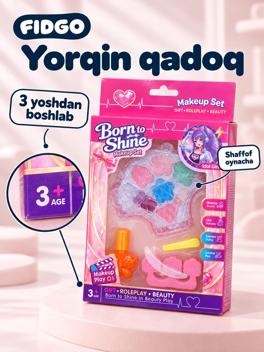 Bolalar pardoz-andoz uchun dekorativ kosmetika to‘plami