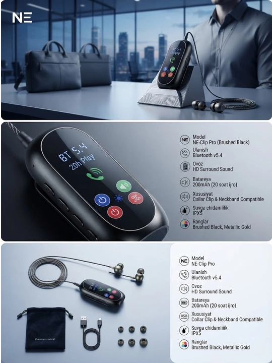 Simsiz quloqchin, bo'yinga taqiladigan Bluetooth naushnik