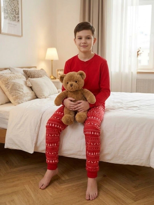 Пижама для мальчиков и девочек, футболка и штаны, 100% хлопок