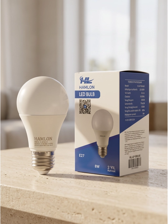 Sferik lampa A-tipi 5 Vt va 8 Vt 6500 K