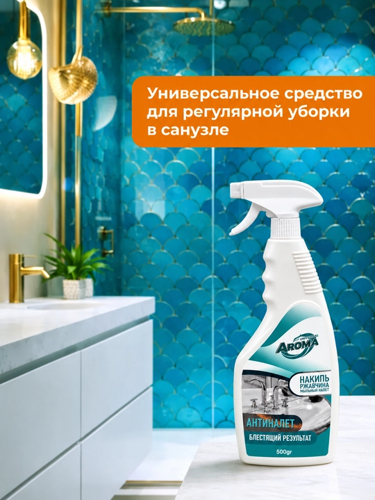 AROMA Antinalet — ohak, zang va sovun qoldiqlariga qarshi tozalovchi sprey, 500 g