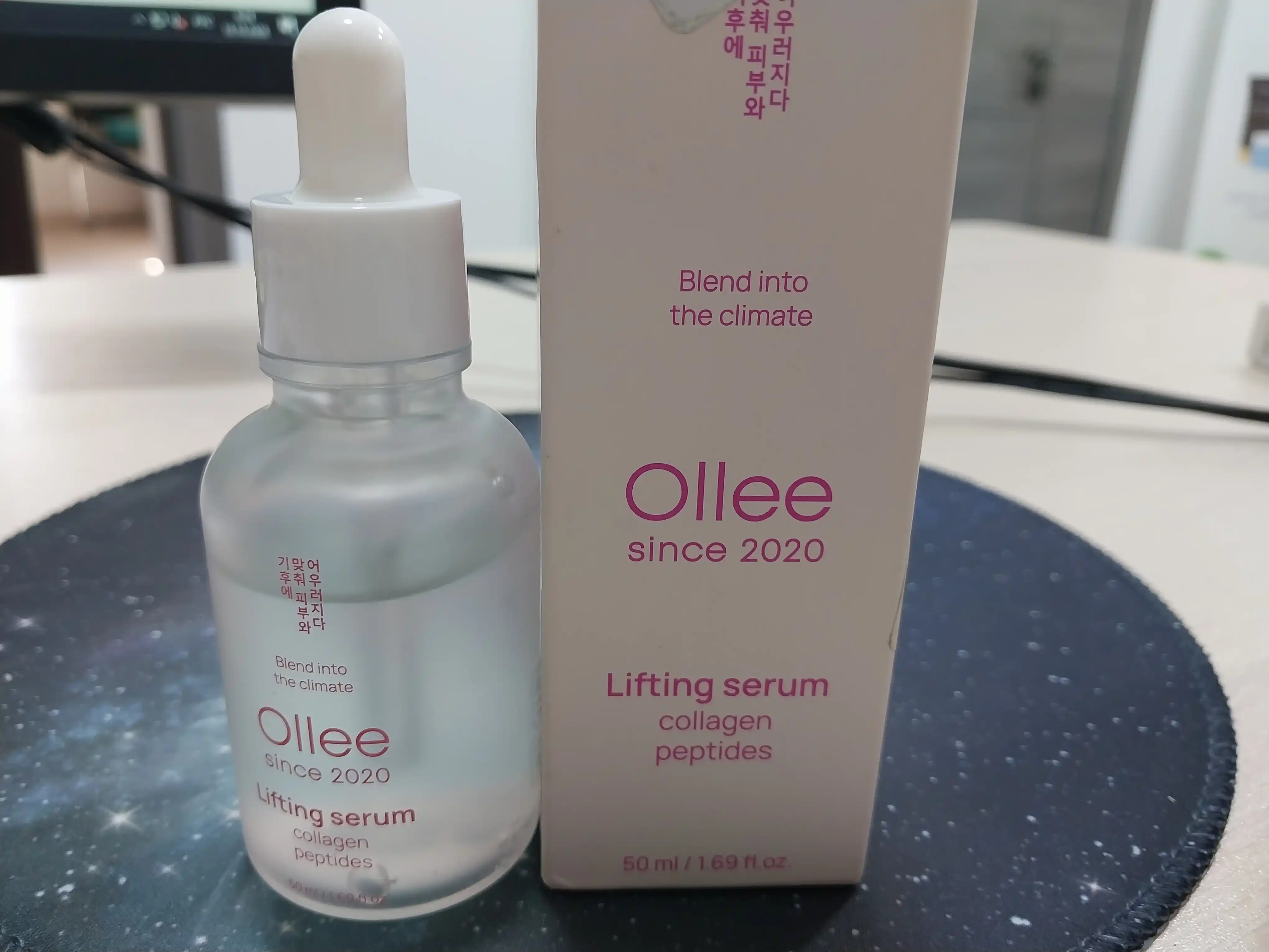 Ollee yuz zardobi, 50 ml, ajinlarga qarshi namlovchi, niatsinamid va C vitamini bilan, parvarish uchun