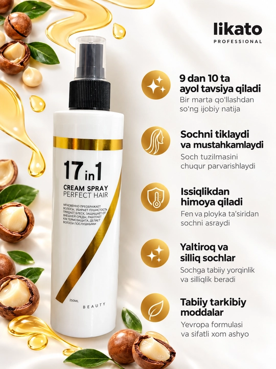 Спрей для волос Likato Professional, 17 в 1, 250 мл
