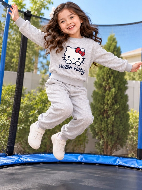 Детский бордовый спортивный костюм для девочки Hello Kitty свитшот и штаны