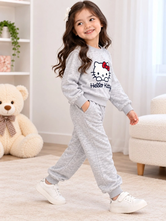 Детский бордовый спортивный костюм для девочки Hello Kitty свитшот и штаны