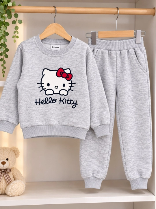 Детский бордовый спортивный костюм для девочки Hello Kitty свитшот и штаны