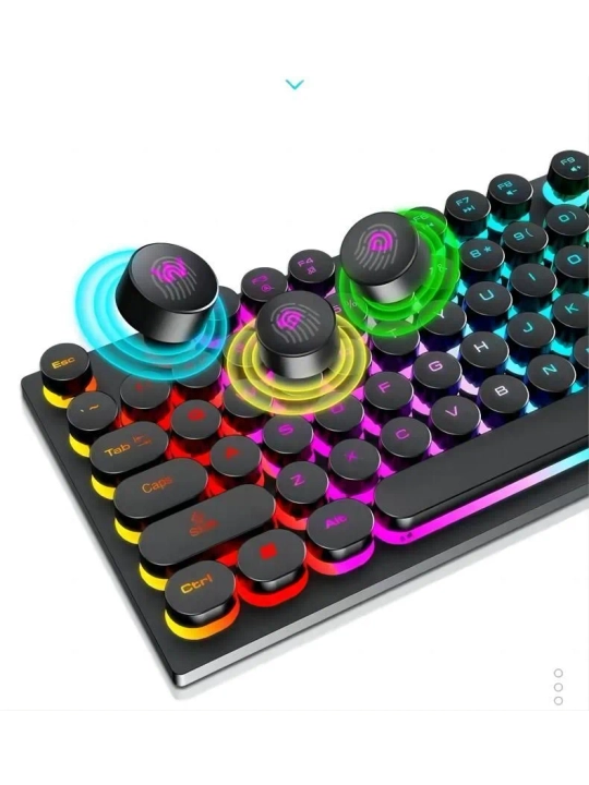 O‘yinchilar va kompyuter uchun simli RGB LED o‘yin klaviaturasi