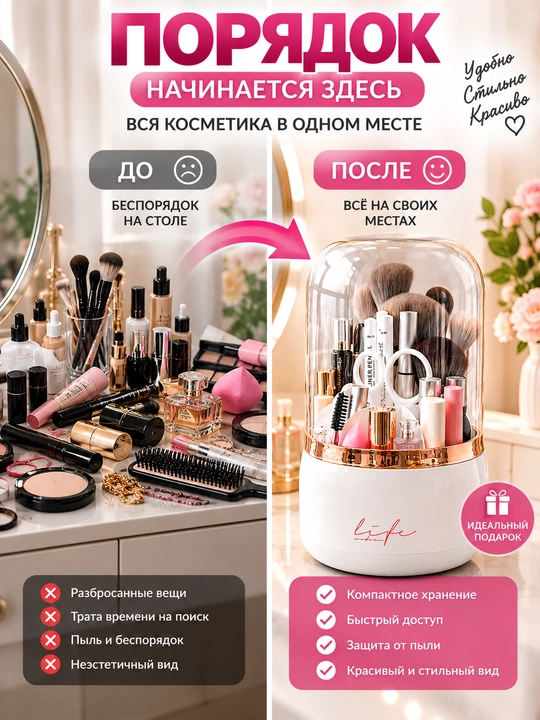 Органайзер для косметики, органайзер для парфюмерии, контейнер для косметики