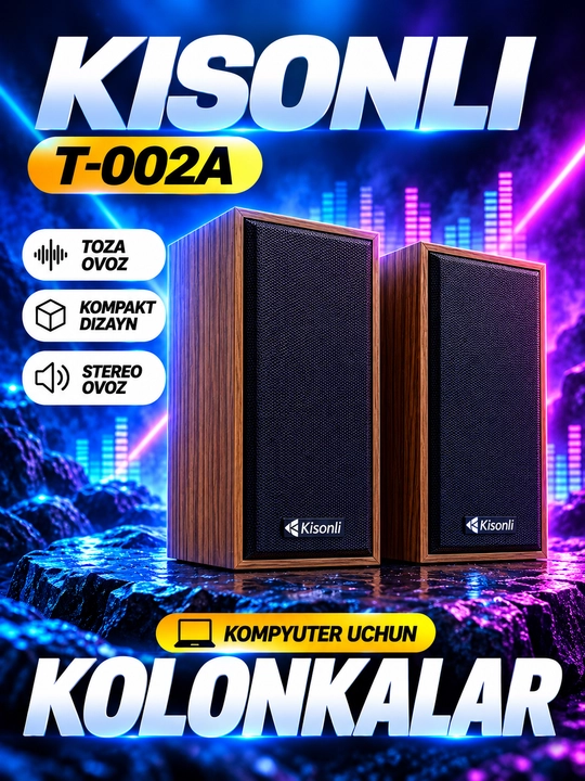 Kisonli A-707, K100 kompyuter uchun kolonkalar, stereo ovozli, ixcham dinamiklar - 