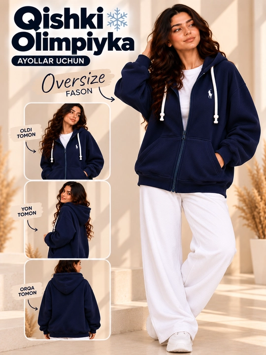 Qishki olimpiyka Ayollar uchun, Vetrovka, qalin nachosli, oversize, ayollar sportivkasi