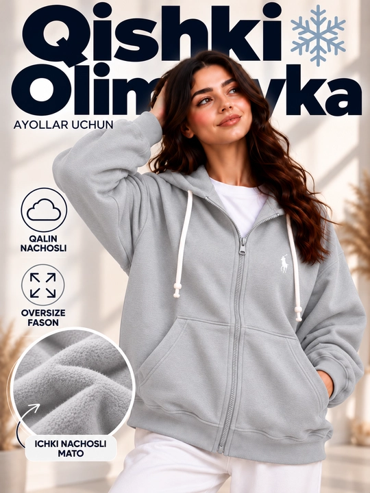 Qishki olimpiyka Ayollar uchun, Vetrovka, qalin nachosli, oversize, ayollar sportivkasi