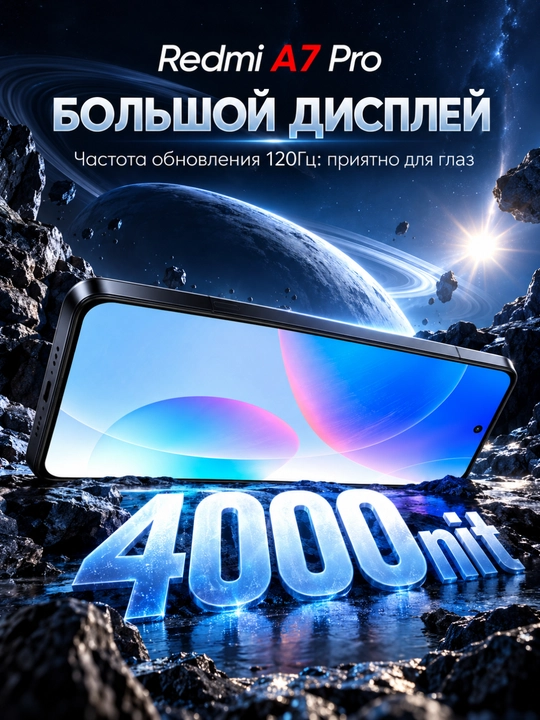 Redmi A7 Pro 4/128GB smartfoni, 6300 mAh batareya, 120Hz ekran