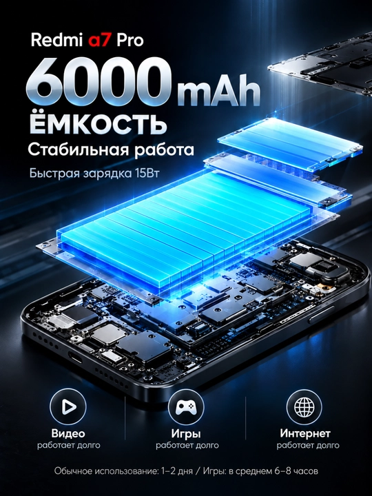 Redmi A7 Pro 4/128GB smartfoni, 6300 mAh batareya, 120Hz ekran