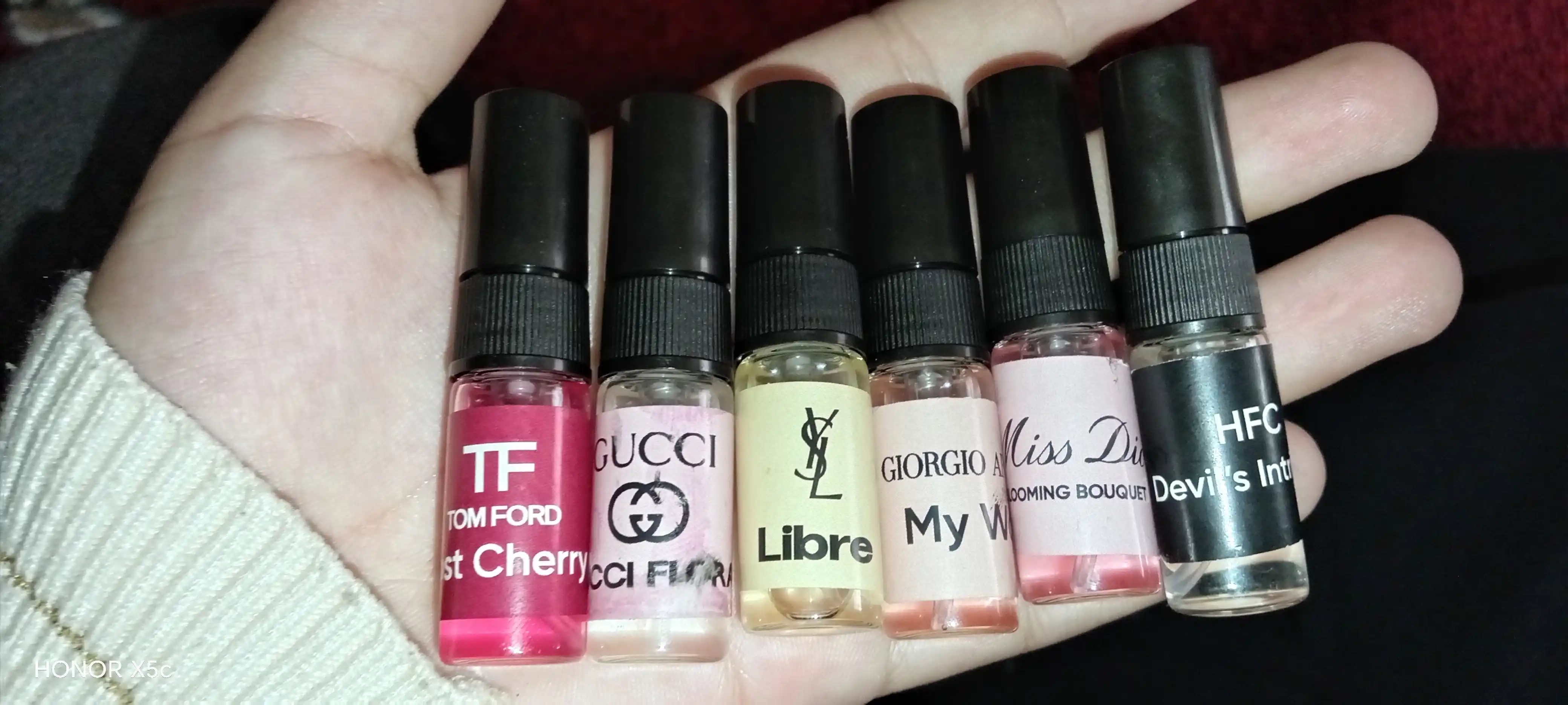Набор духов для женщин Gucci Flora, Miss Dior, Devil's Intrigue, Libre, Lost Cherry, 6 в 1
