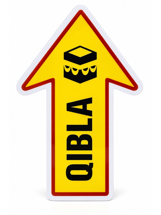 Yopishtiriladigan qattiq PVX ustidagi Qibla yo'naltirgichi, olchami 20x13 sm