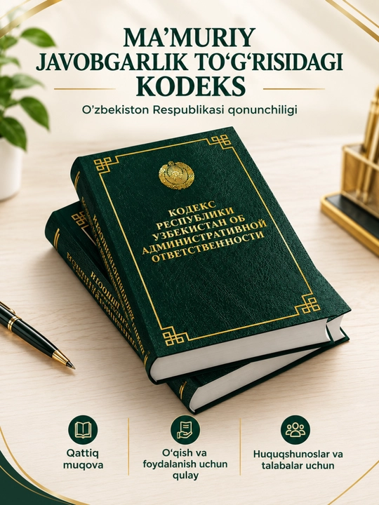 O‘zbekiston Respublikasi kodekslari, qonunlar to‘plami, huquqiy kitob - 