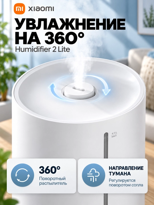 Aqlli havo tozalagich Xiaomi Smart Air Purifier Elite Global, namlantiradi va tozalaydi