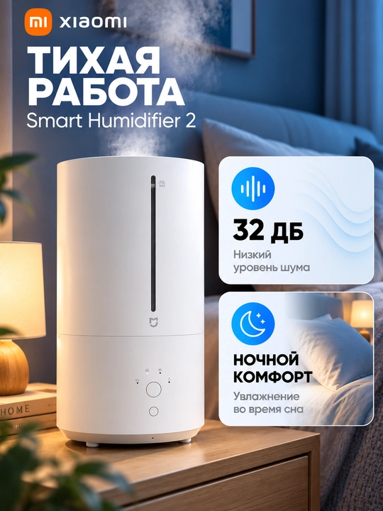 Умный очиститель воздуха Xiaomi Smart Air Purifier Elite Global, увлажняет и очищает