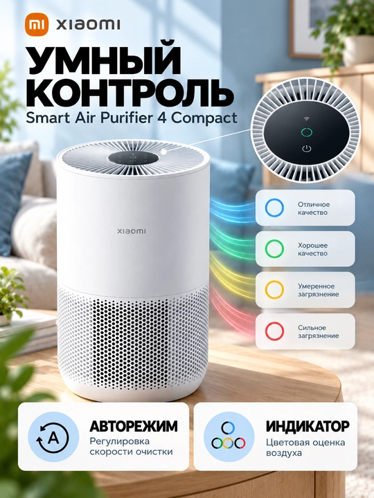 Умный очиститель воздуха Xiaomi Smart Air Purifier Elite Global, увлажняет и очищает