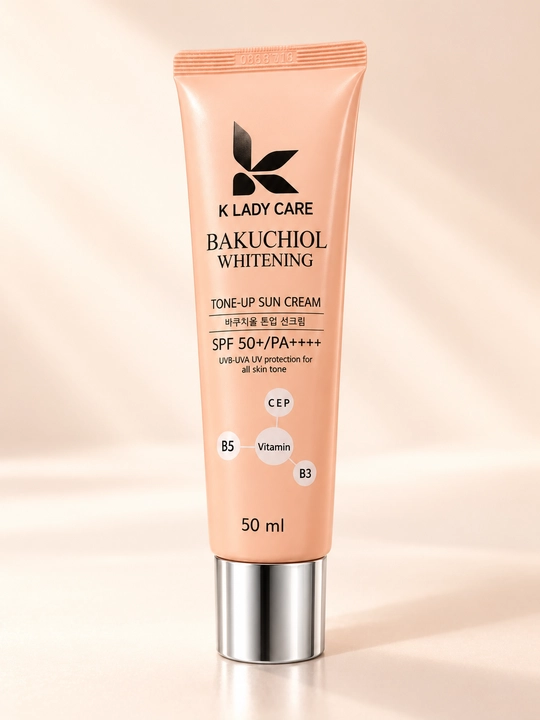 Солнцезащитный крем для лица SPF 50+ PA++++, с бакучиолом, тональный эффект, 50 мл