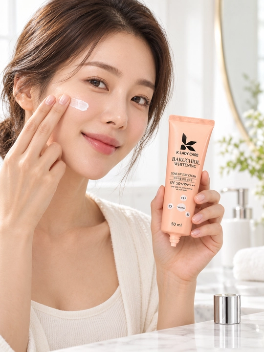 Солнцезащитный крем для лица SPF 50+ PA++++, с бакучиолом, тональный эффект, 50 мл