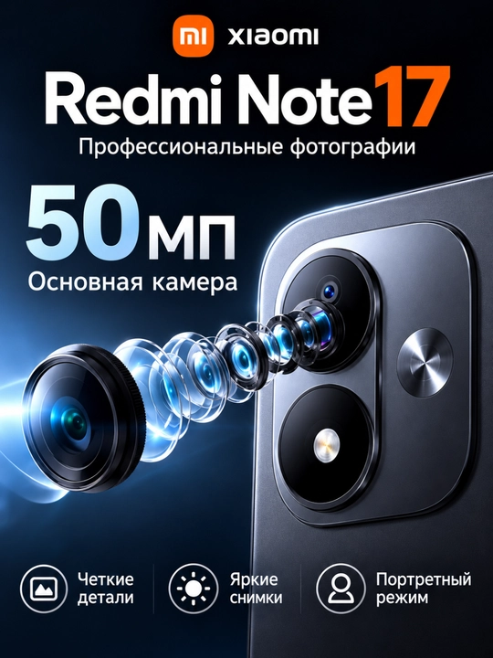 Redmi Note 17 4G 8/256GB smartfoni, 7700 mAh akkumulyator, 120Hz AMOLED