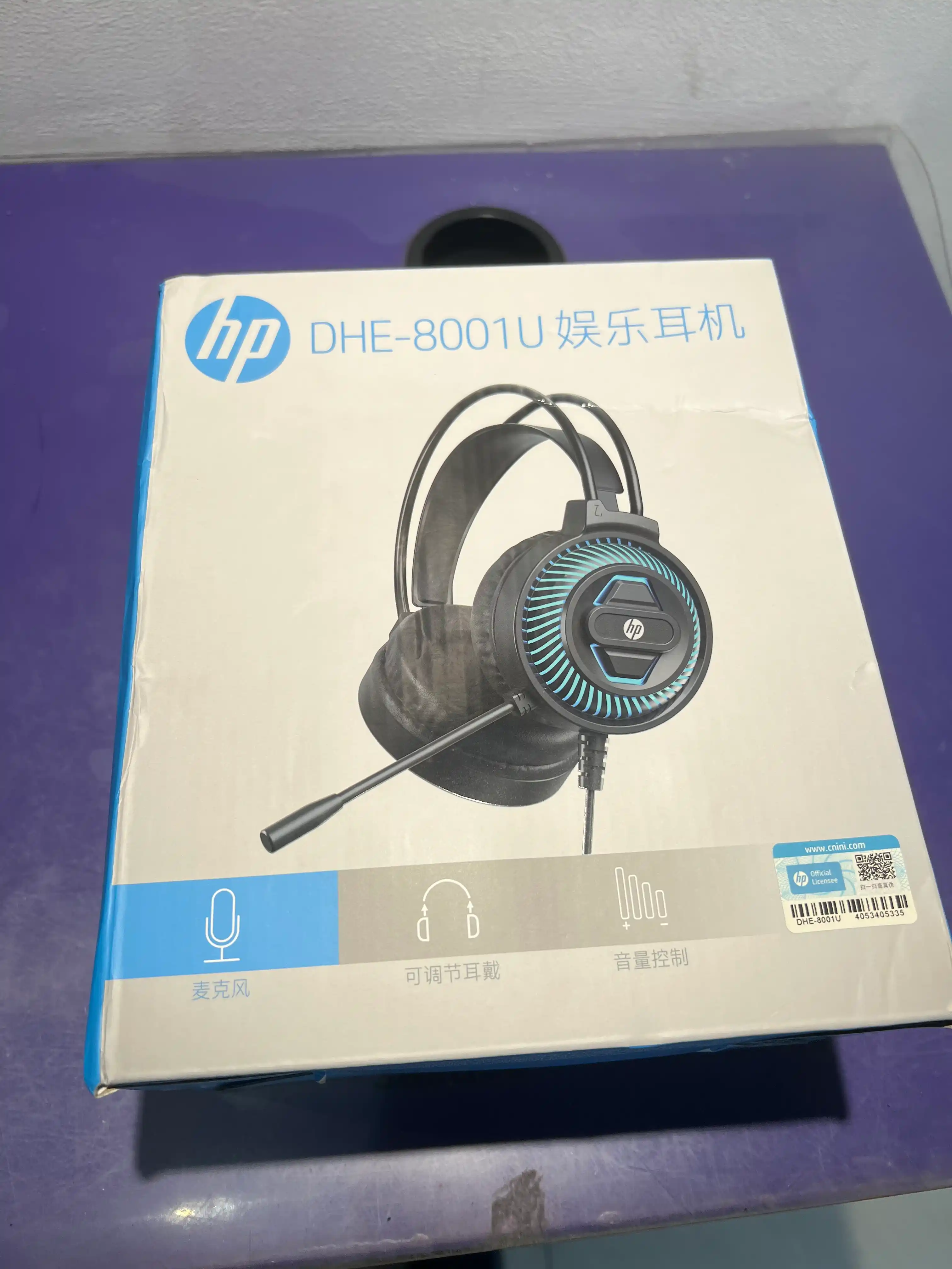 HP DHE-8001U USB mikrofonli o'yin quloqchini — Kompyuter va noutbuk uchun RGB