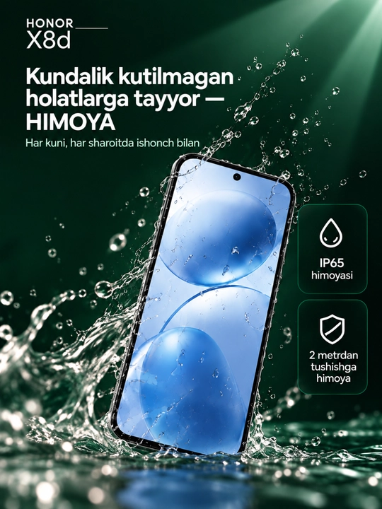 Смартфон HONOR X8d, NFC, 8/128/256 ГБ