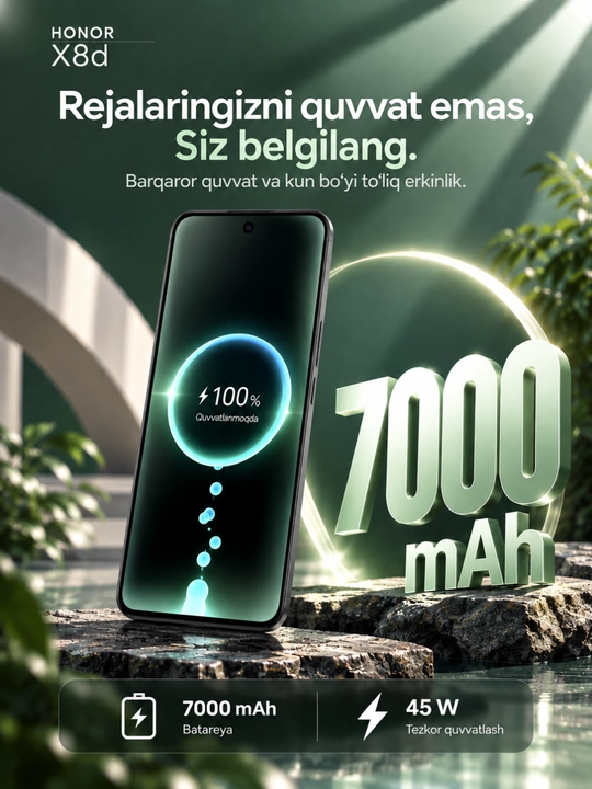Смартфон HONOR X8d, NFC, 8/128/256 ГБ