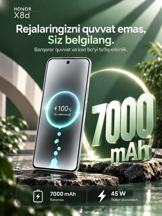 Смартфон HONOR X8d, NFC, 8/128/256 ГБ