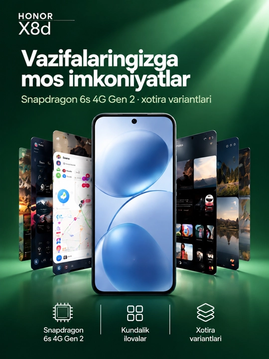 Смартфон HONOR X8d, NFC, 8/128/256 ГБ