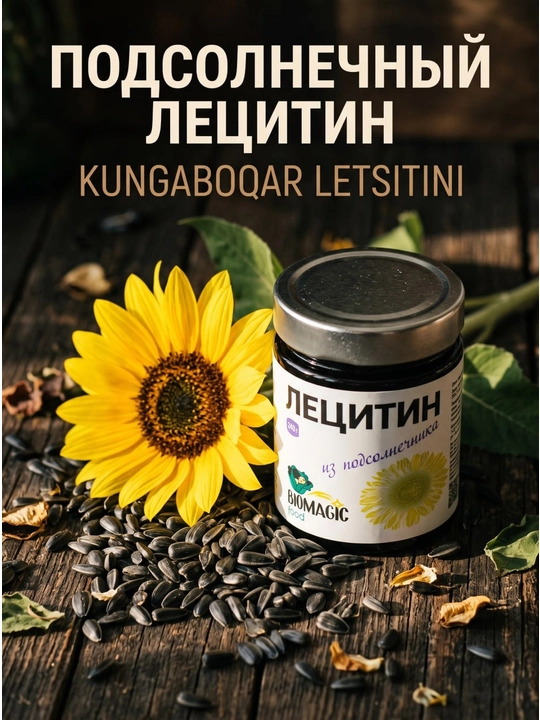 BioMagic Kungaboqar letsitini, tabiiy, o‘simlik asosida, 240 g