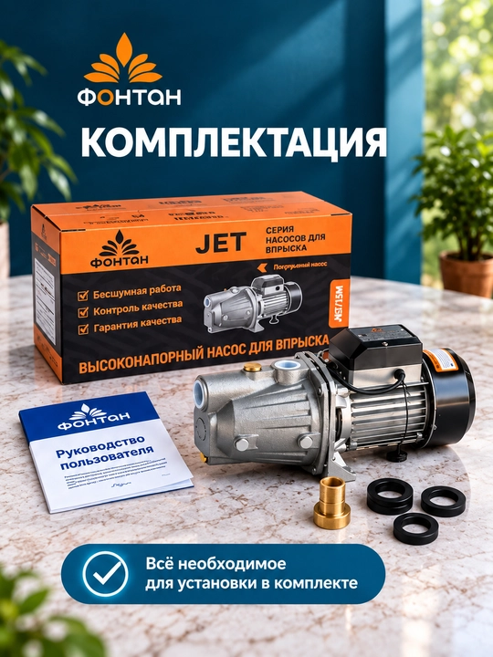 ФОНТАН JET/12M JET/15M elektr suv nasosi 0,9–1,1 kW 100% MIS SIM