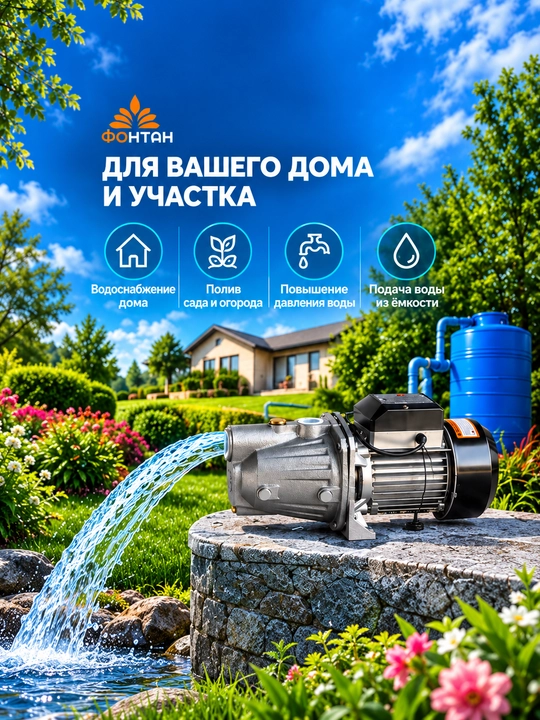 ФОНТАН JET/12M JET/15M elektr suv nasosi 0,9–1,1 kW 100% MIS SIM