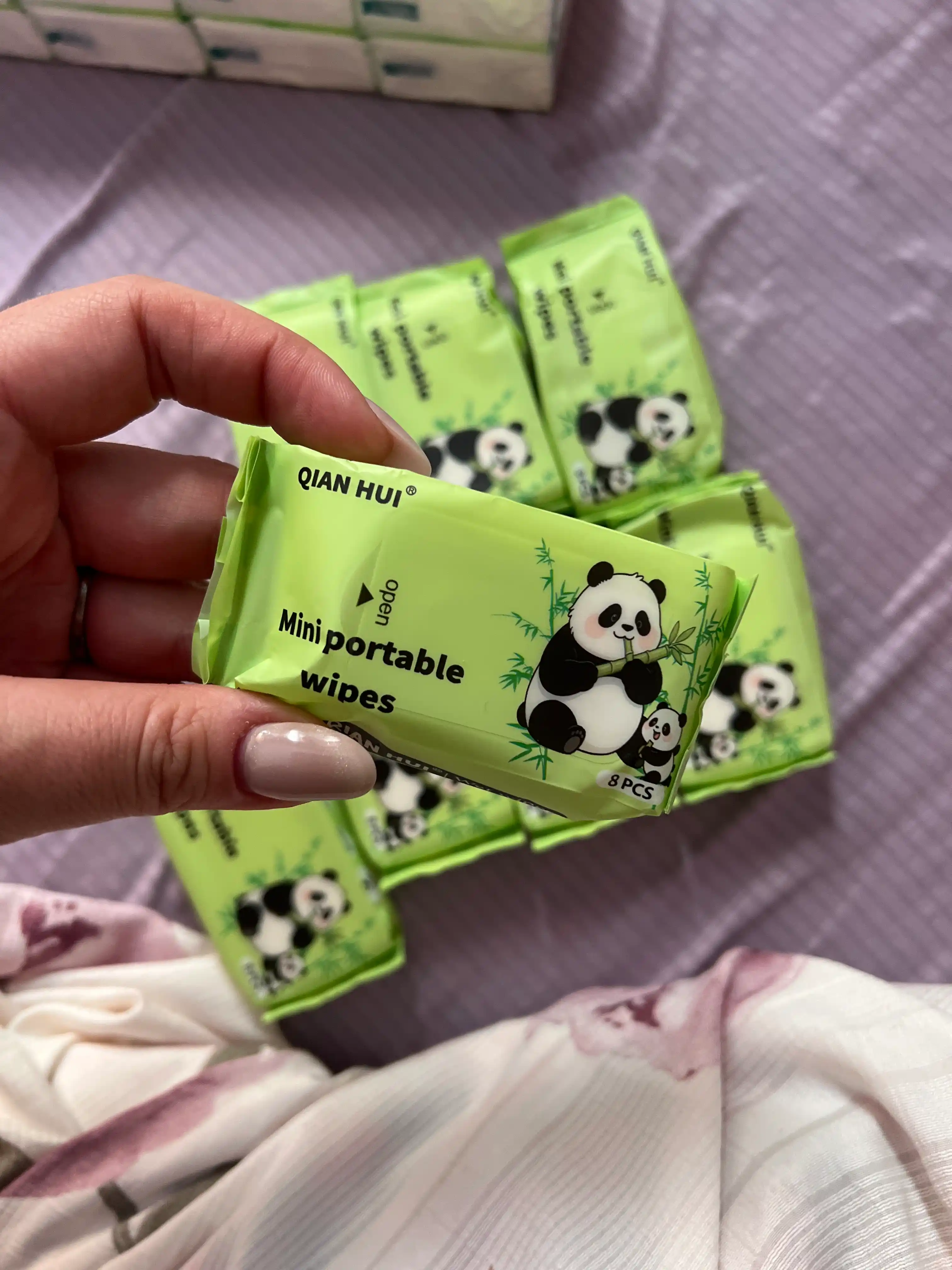 Nam salfetkalar 64 dona, antibakterial, mini, bolalar va kattalar uchun