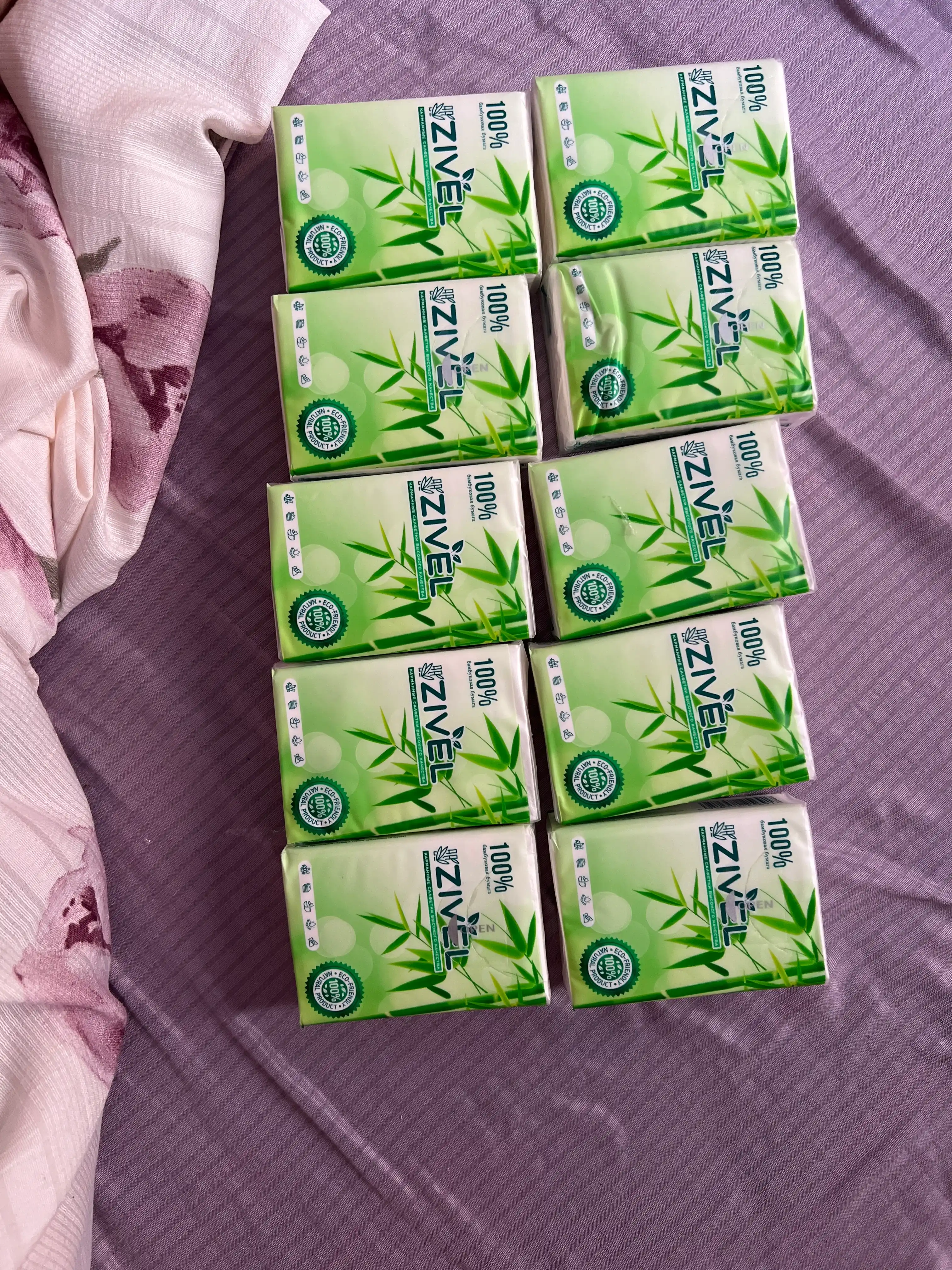 Карманные салфетки ZIVEL, 10 пачек по 10шт